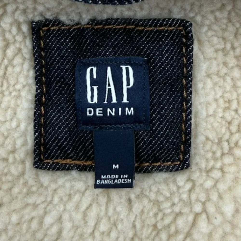 Gap Kids Denim Sherpa Jacket Size M 8-9 Trucker Coat